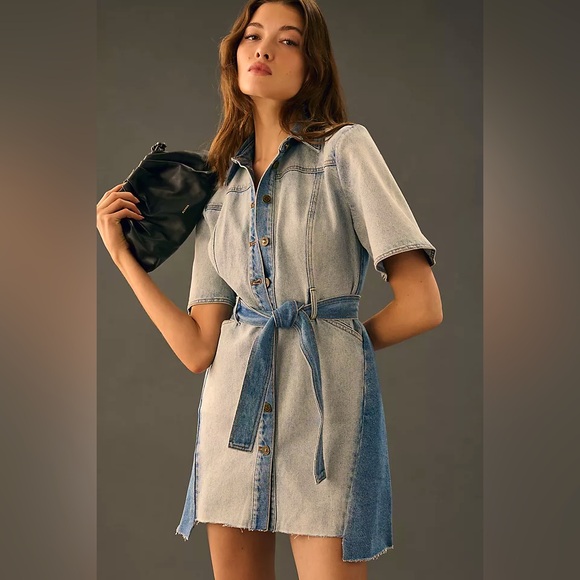 Anthropology 🔥Significant Other Belted Denim Dress